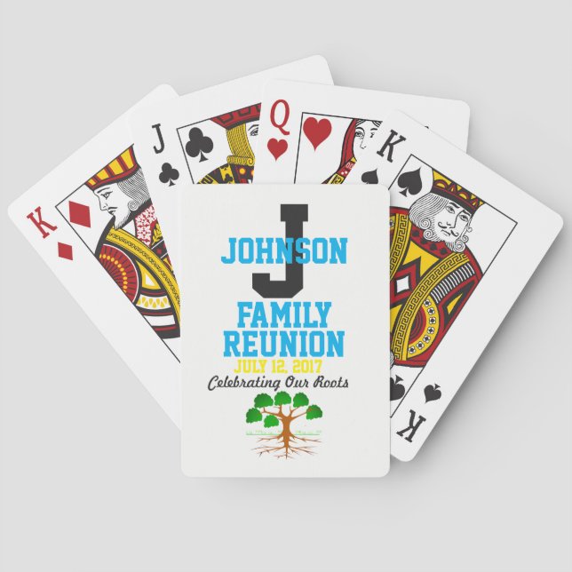 Any Name Family Reunion with Any Date - Poker Cards (Back)