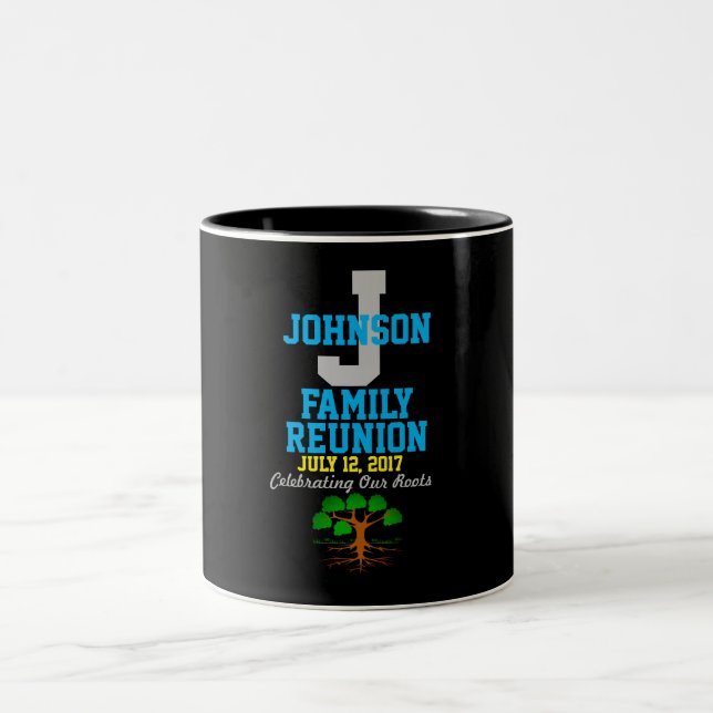 Any Name Family Reunion with Any Date - Two-Tone Coffee Mug (Center)