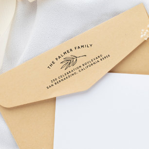 Any Name Minimalist Leaf Return Address Self-inking Stamp