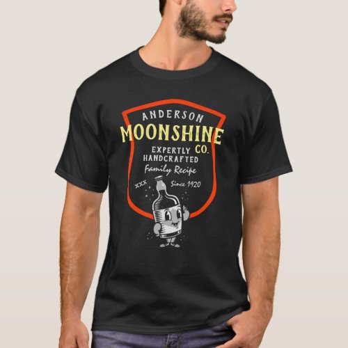 Any Name Moonshine Company Bottle Funny T_Shirt