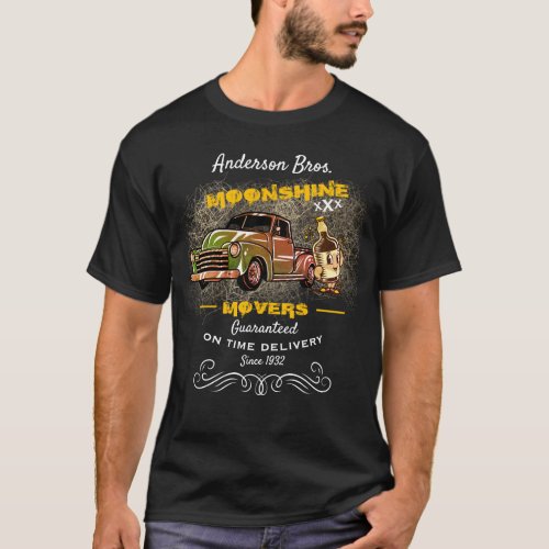 Any Name Moonshine Movers Chevy Pickup Bottle T_Shirt