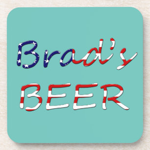 Any  Name on US Flag coastercn Beverage Coaster