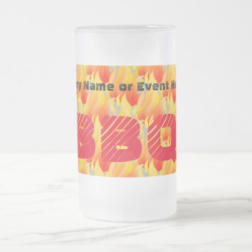 Any Name or Event BBQ _ Frosted Glass Beer Mug