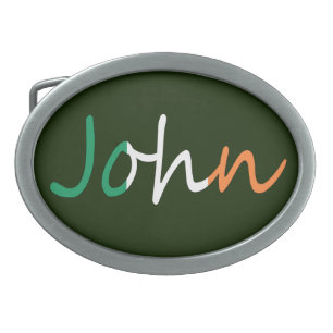 Any Name overlaid on Irish Flag bbcnt Belt Buckle