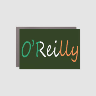 Any Name overlaid on Irish Flag cmcnt Car Magnet