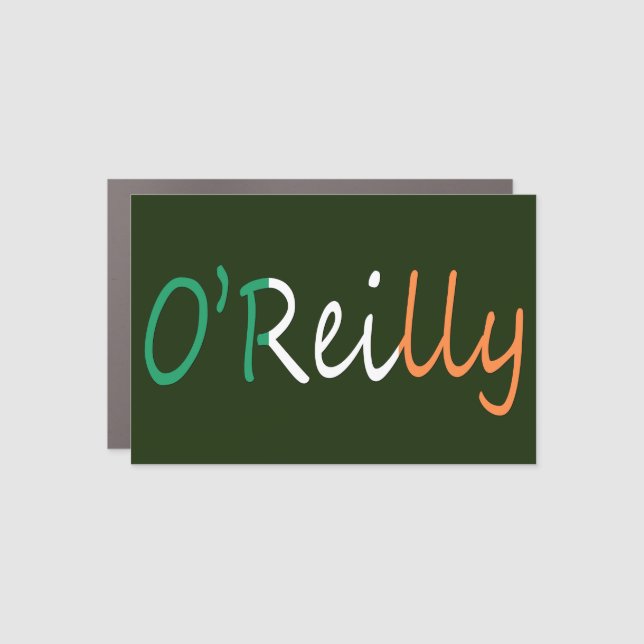 Any Name overlaid on Irish Flag cmcnt Car Magnet (Front)