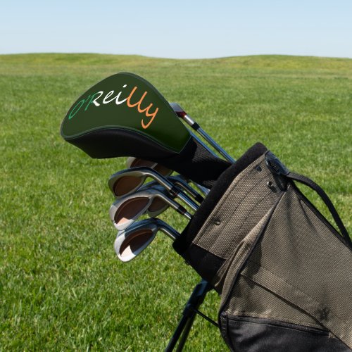 Any Name Overlaid on Irish Flag dccn Golf Head Cov Golf Head Cover