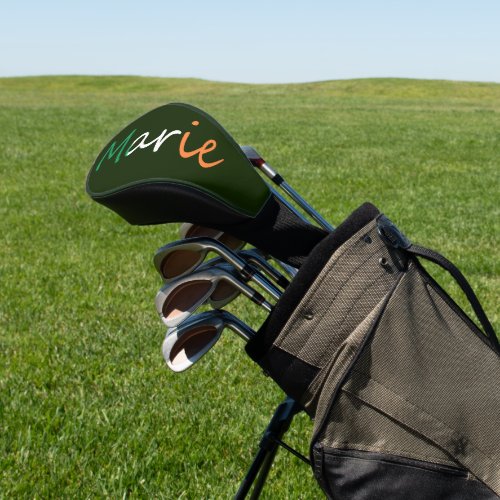 Any Name Overlaid on Irish Flag dccn Golf Head Cover