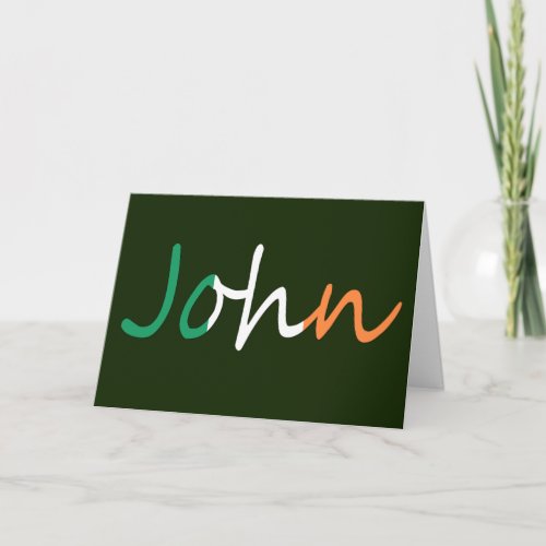 Any Name overlaid on Irish Flag gccnt Card