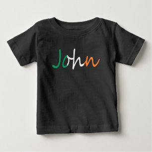 Any Name Overlaid On Irish Flag ict Baby T-Shirt
