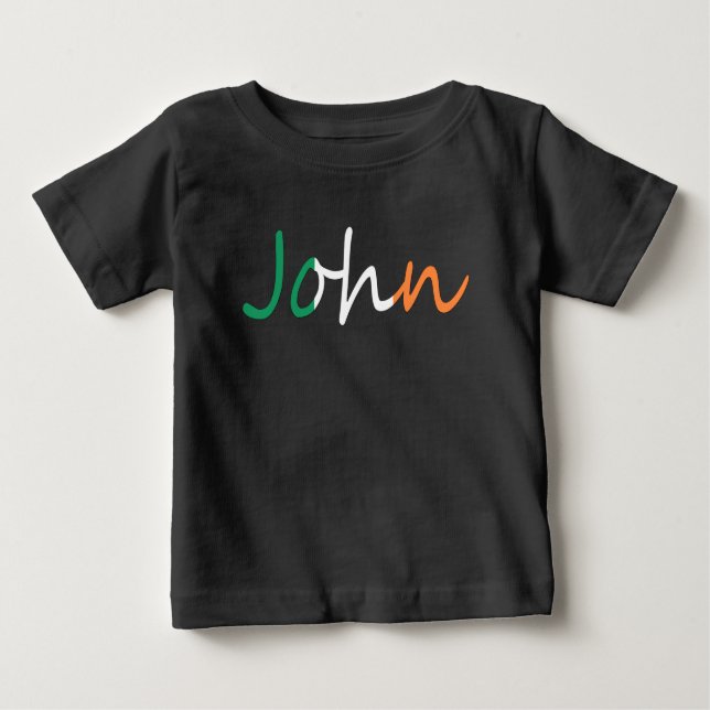 Any Name Overlaid On Irish Flag ict Baby T-Shirt (Front)