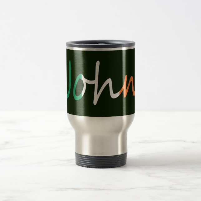 Any Name Overlaid On Irish Flag mugt Travel Mug (Center)