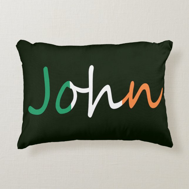 Any name overlaid on Irish flag tpcnt Accent Pillow (Front)
