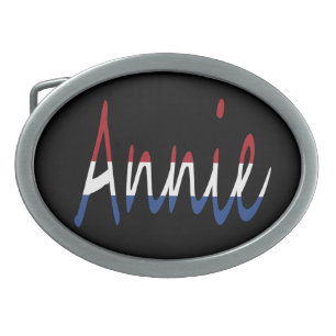 Any Name overlaid on NLD Flag on bk bbcnt Belt Buckle