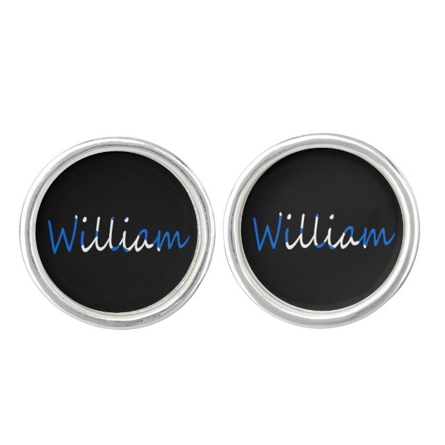 Any Name overlaid on Scottish Flag clcnt Cufflinks (Front)
