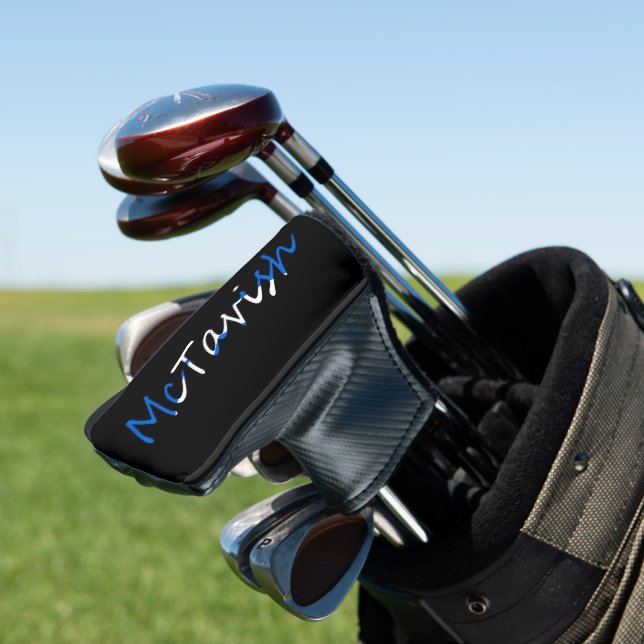 Any Name overlaid on Scottish Flag pct Golf Head Cover (In Situ)
