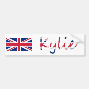 Any Name Overlaid On Union Jack Flag bscnt Bumper Sticker