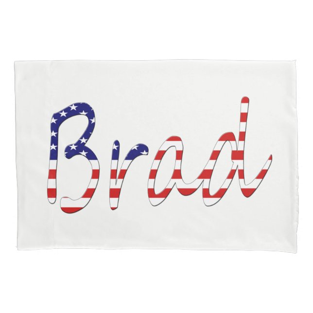 Any Name overlaid on USA Flag pccnt Pillow Case (Front)
