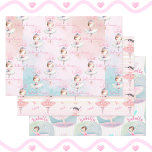 Any Name Pretty Ballet Princess Ballerina Gift Wrapping Paper Sheets