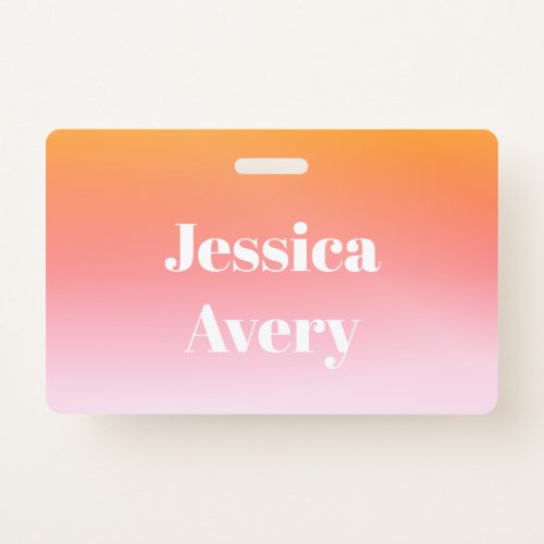 Any Name  Retro_Modern Styled Text Colorful Ombre Badge