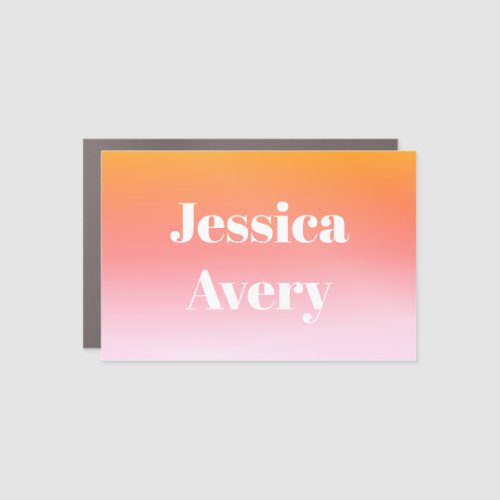 Any Name  Retro_Modern Styled Text Colorful Ombre Car Magnet