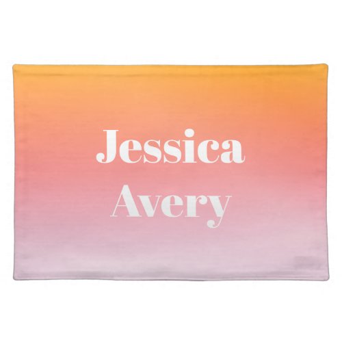 Any Name  Retro_Modern Styled Text Colorful Ombre Cloth Placemat