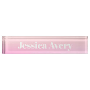 Any Name Retro-Modern Styled Text Colorful Ombre Desk Name Plate