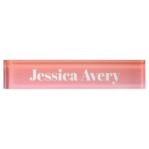 Any Name  Retro_Modern Styled Text Colorful Ombre Desk Name Plate