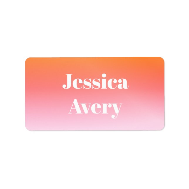 Any Name | Retro-Modern Styled Text Colorful Ombre Label (Front)