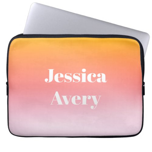 Any Name  Retro_Modern Styled Text Colorful Ombre Laptop Sleeve
