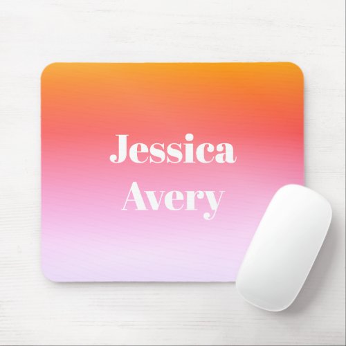 Any Name  Retro_Modern Styled Text Colorful Ombre Mouse Pad