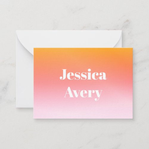 Any Name  Retro_Modern Styled Text Colorful Ombre Note Card