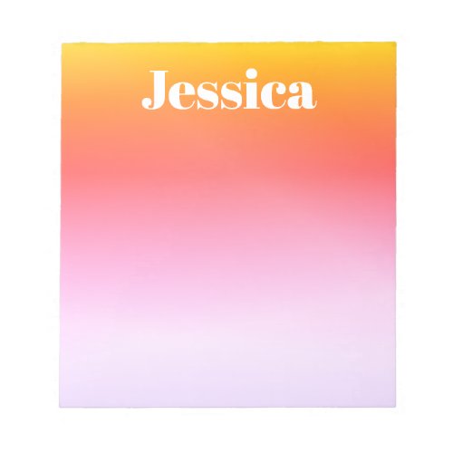 Any Name  Retro_Modern Styled Text Colorful Ombre Notepad