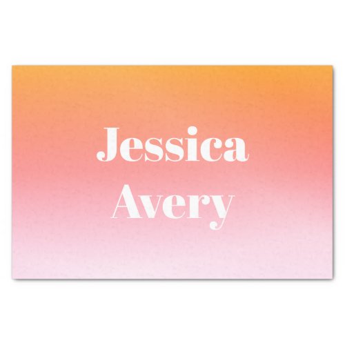 Any Name  Retro_Modern Styled Text Colorful Ombre Tissue Paper