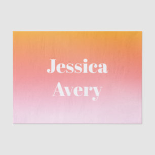 Any Name   Retro-Modern Styled Text Colorful Ombre Tissue Paper