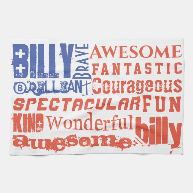 Any Name USA Flag Personalized Encouragement Kitchen Towel (Horizontal)