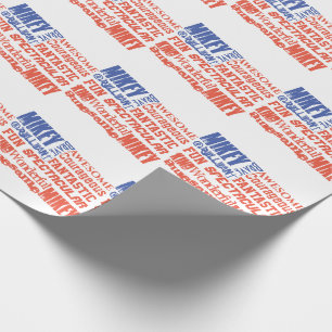 Any Name USA Flag You're Awesome Personalized Wrapping Paper