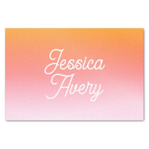 Any Name  Vintage Styled Script Colorful Ombre Tissue Paper
