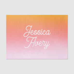 Any Name   Vintage Styled Script Colorful Ombre Tissue Paper