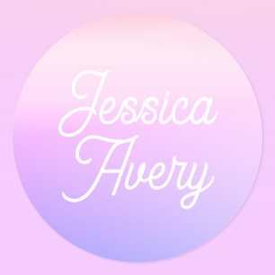 Any Name   Vintage Styled Text Colorful Ombre Classic Round Sticker