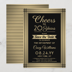 ANY Number Retirement Party Cheers Black and Gold Save The Date