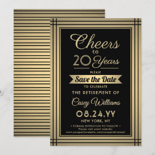 ANY Number Retirement Party Cheers Black and Gold Save The Date