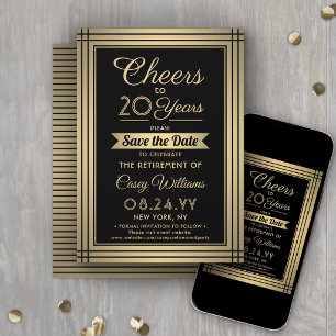 ANY Number Retirement Party Cheers Black and Gold Save The Date