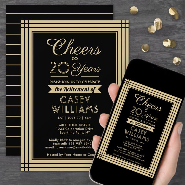 ANY Number Retirement Party Cheers Downloadable Invitation (Creator Uploaded)