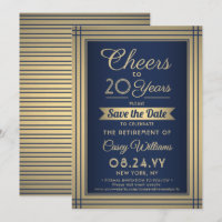 ANY Number Retirement Party Cheers Navy Blue Gold