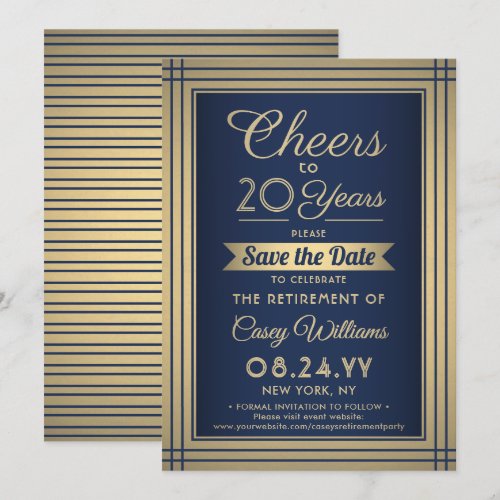 ANY Number Retirement Party Cheers Navy Blue Gold