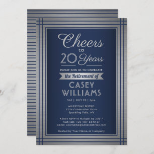 ANY Number Retirement Party Cheers Navy Blue Invitation