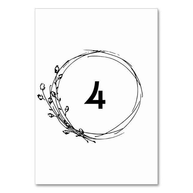 ANY NUMBER Rustic Wildflower Wedding Table Number (Front)