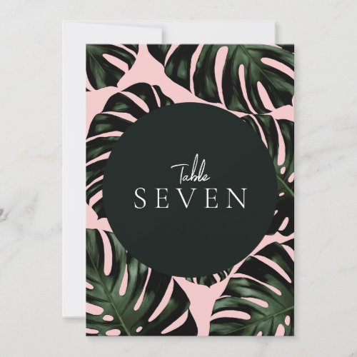 ANY NUMBER Tropical Palm Leaves Wedding Table Card