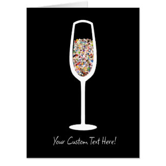 Any Occasion Blank Confetti Champagne Flute Card